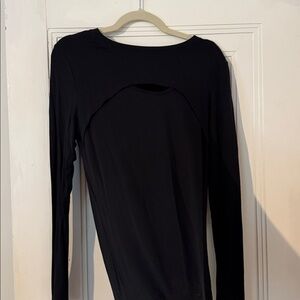 Stylish Cabi Black Long Sleeve Cutout Top